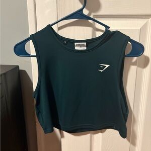 Gymshark muscle crop tank forest green